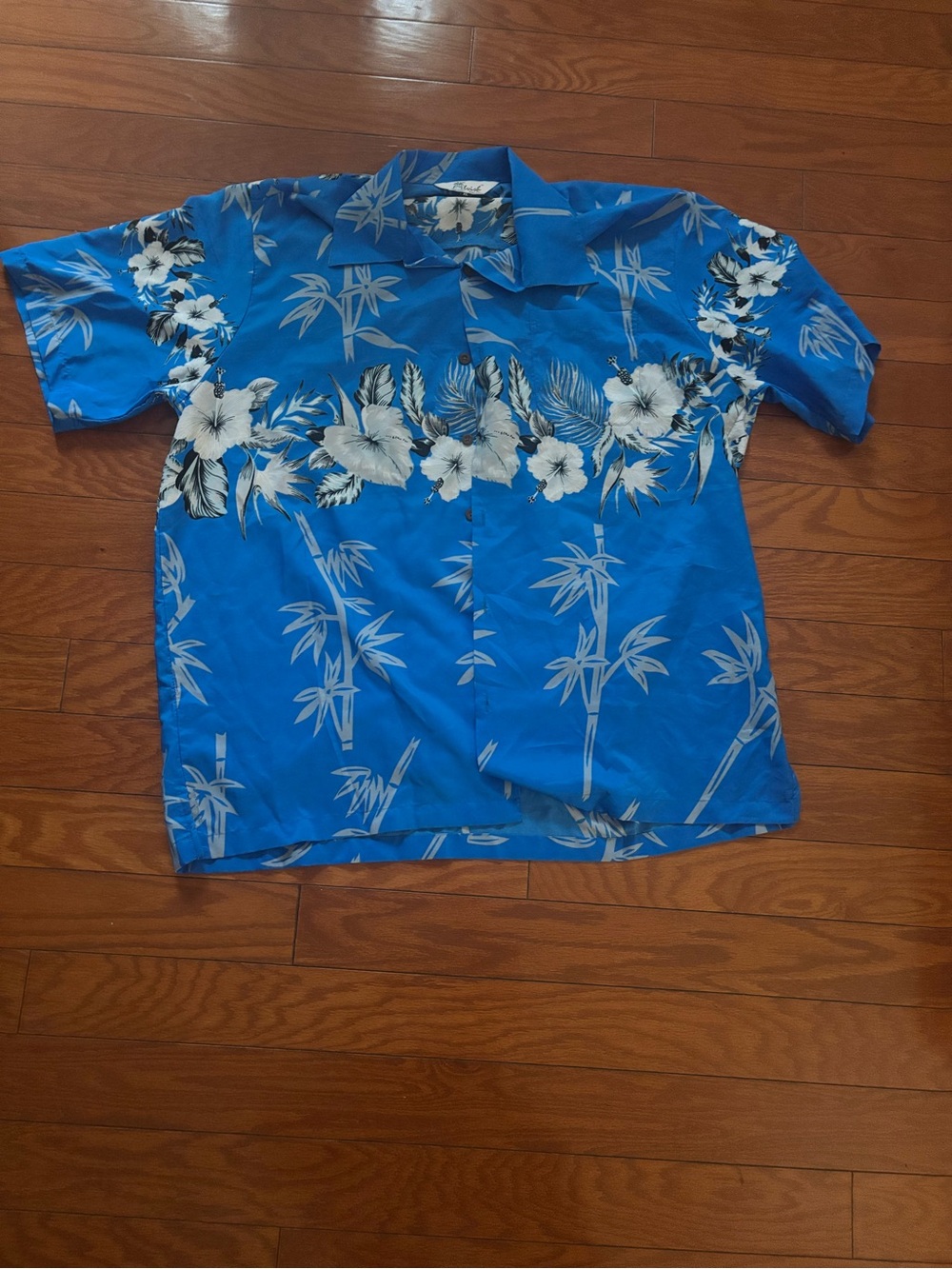 Wish Blue Hawaiian Floral Button-Down Shirt